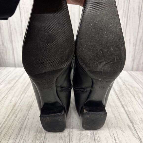 Womens Size 9.5 Gucci Black Leather Riding Boots Bamboo Gold Charm - Picture 12 of 16